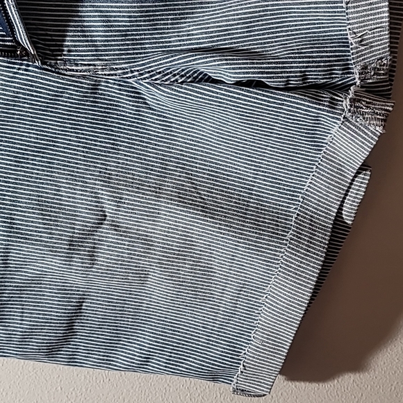 CALVIN KLEIN HIGH WAIST MOM JEAN SHORTS DENIM CUT OFF BLUE STRIPE CASUAL PANT 16 - Picture 9 of 14